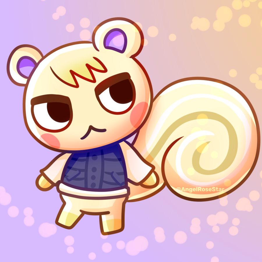 Marshal is a white squirrel! Has a nice blue navy coat! 