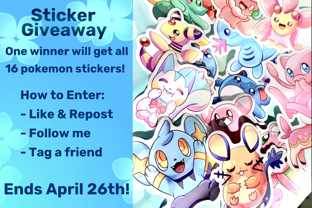 Includes:  Dedenee, Shinx, Ampharos, pachirisu,  Popplio, Mudkip, Marill, Wooper, Cherrim, Bellossom, Whimsicott, Shaymin, Mew, Shiny Celebi, Stuffle, Spring Deerling