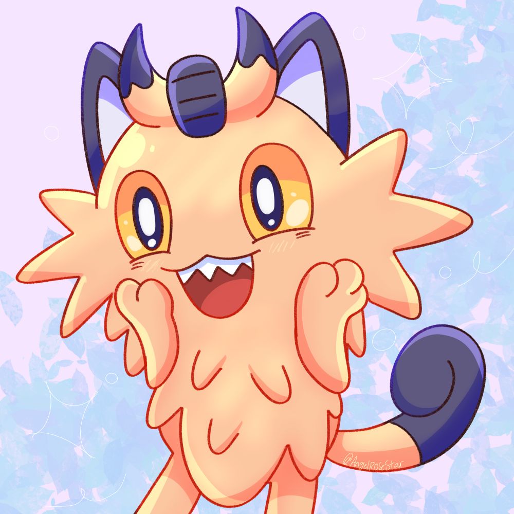 Galarian meowth is looking down feeling in awe!