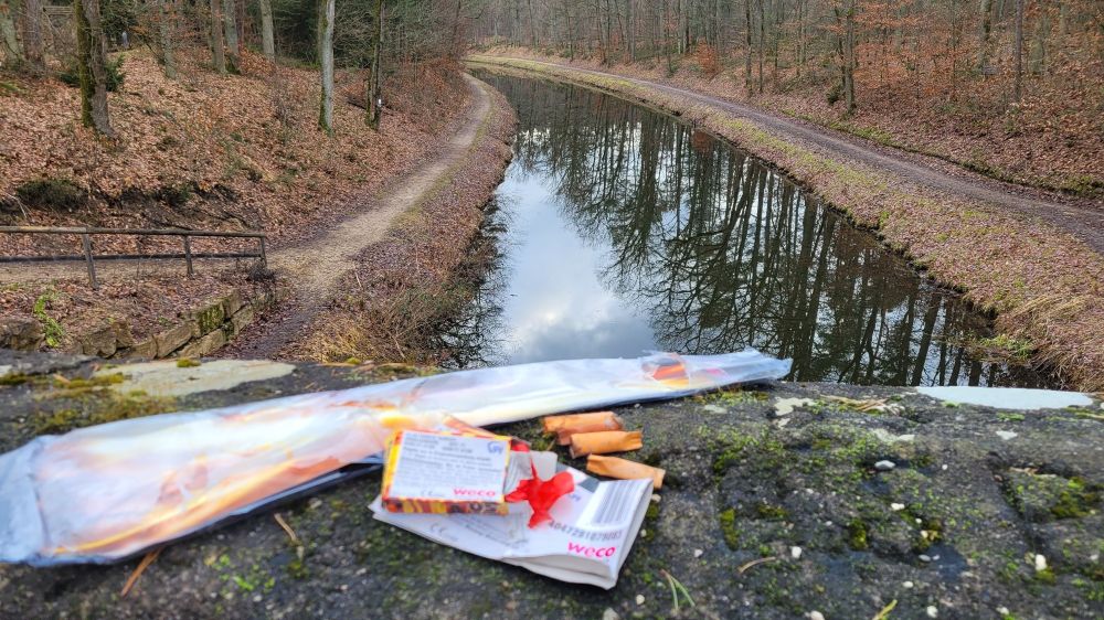 Silvesterraketen Verpackungen in der Natur