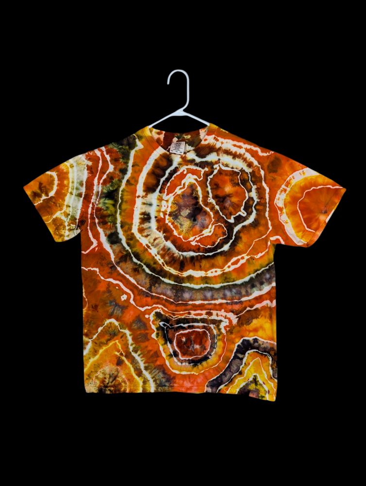 Brown/orange/yellow/green tie-dye 