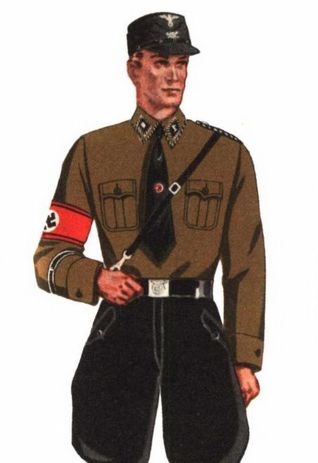 SS "traditional uniform" in NSDAP Organisationsbuch 1940, flipped horizontally for visual effect