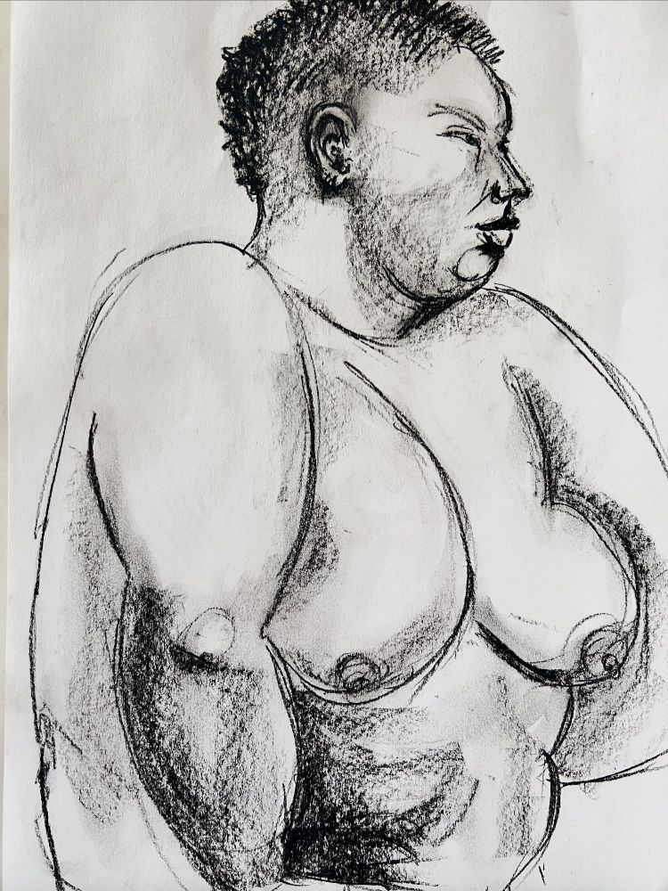 Life Drawing of an  person with cropped hair 