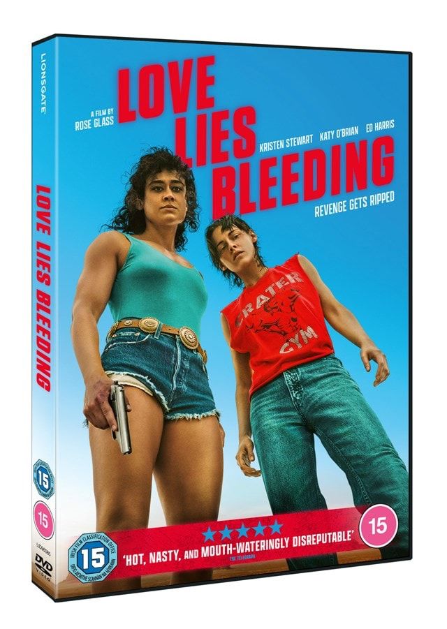 Cover of a DVD of the film Love Lies Bleeding (2024) 