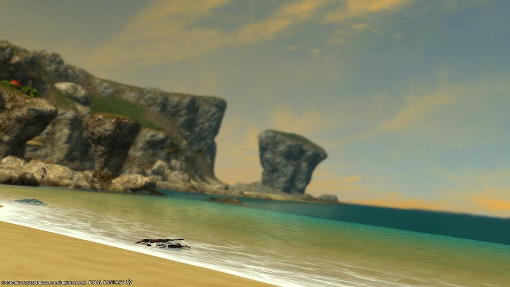 Arakawa Fushida washed up on the shores of Vylbrand. Costa Del Sol had yet to be built. Also a screenshot taken way back in 2015.