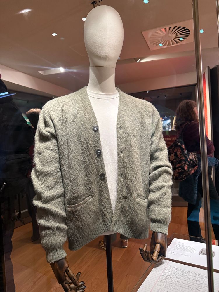 Kurt Cobain’s greyish green cardigan. 