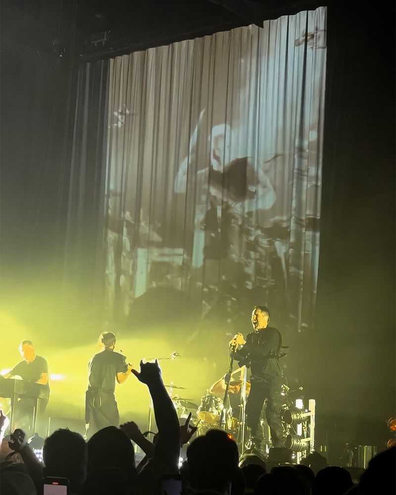 Nine Inch Nails performing on the A stage of their show at Climate Pledge Arena, Seattle WA, August 12th 2025.
