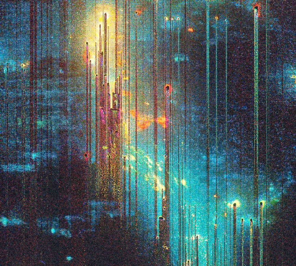 Close-up detail from “dystopika 001,” glitch art by Rob Sheridan