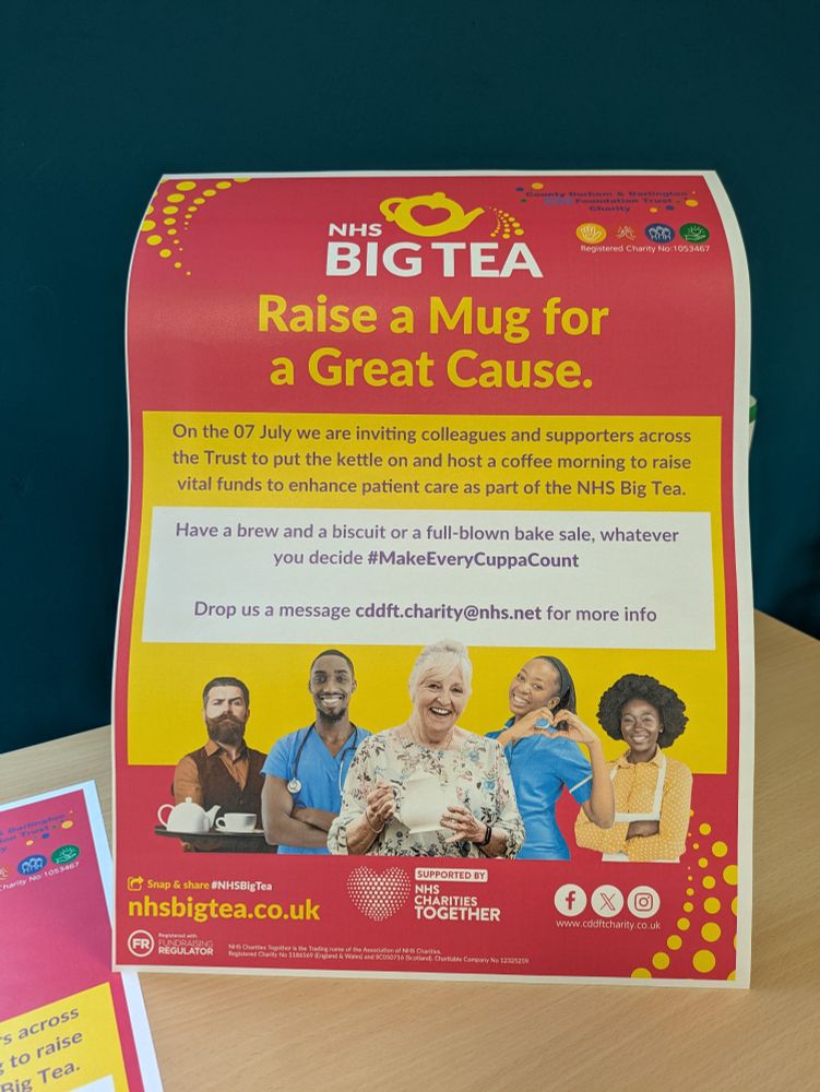 Poster advertising the NHS Big Tea: raise a mug for a great cause.