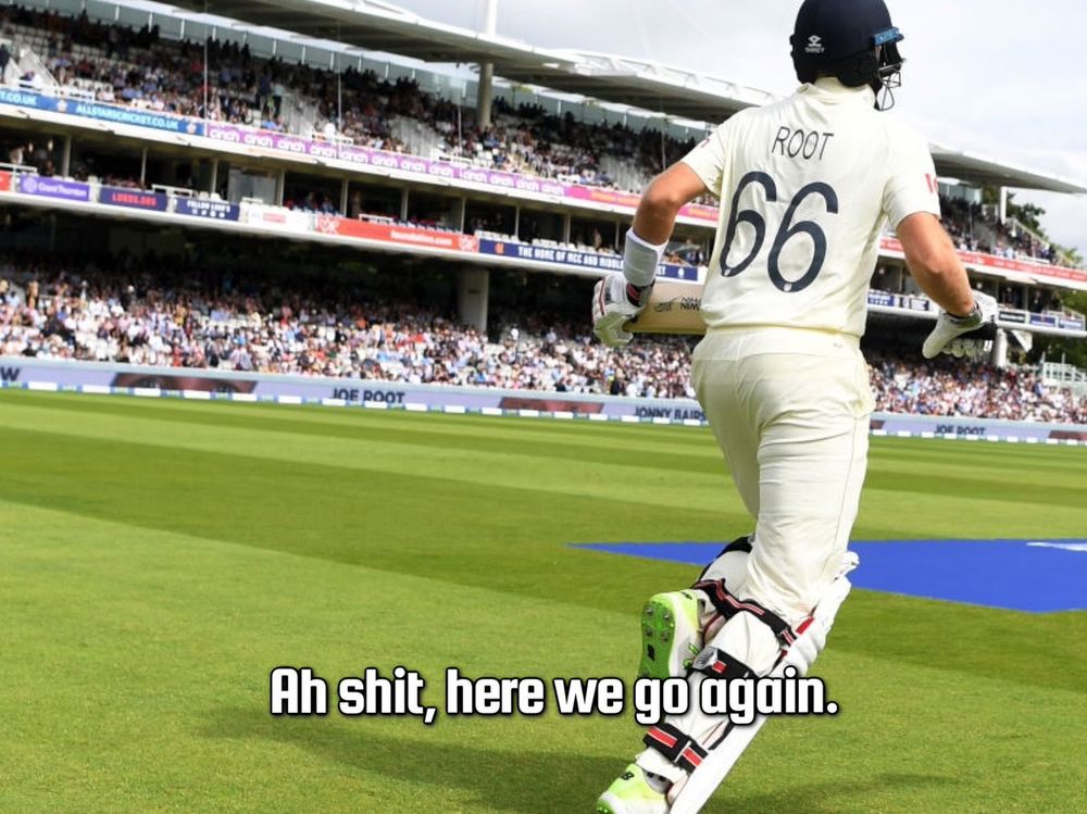 Joe root goin out to terrorize aussies

“ROOT
66
Ah shit, here we go again.”