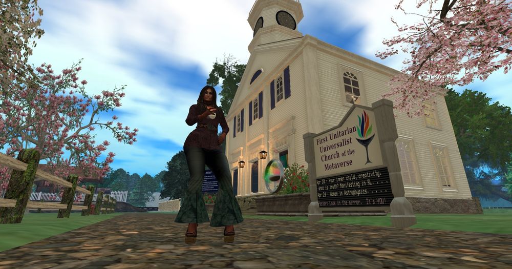 Hyacinth at GroovyVerse's virtual Unitarian Universalist Church