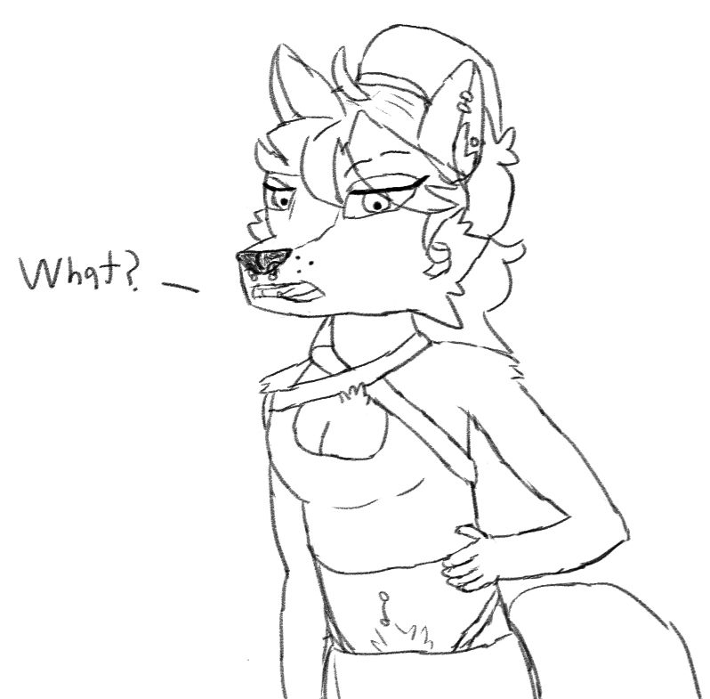 Kadri looking downwards saying "What?"