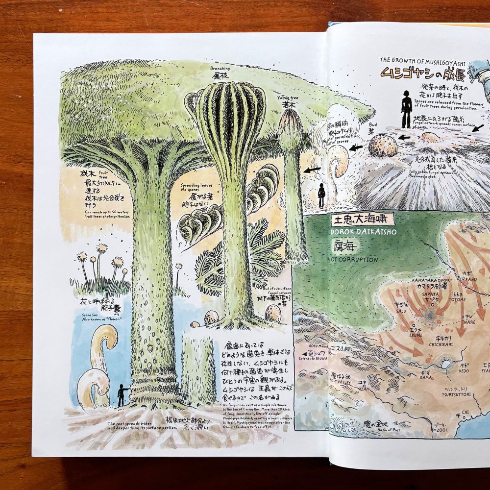 Interior spread from “Nausicaä Of The Valley Of The Wind — Deluxe Edition Volume II”, story & art by Hayao Miyazaki