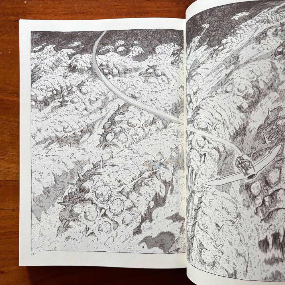 Interior spread from “Nausicaä Of The Valley Of The Wind — Deluxe Edition Volume II”, story & art by Hayao Miyazaki