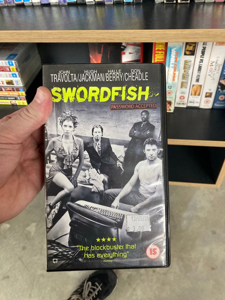VHS of Swordfish for three dollars