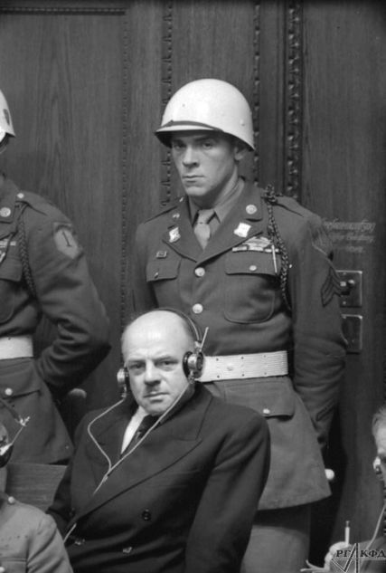 Former Nazi leader Fritz Sauckel in the dock at the Nuremberg trials. 