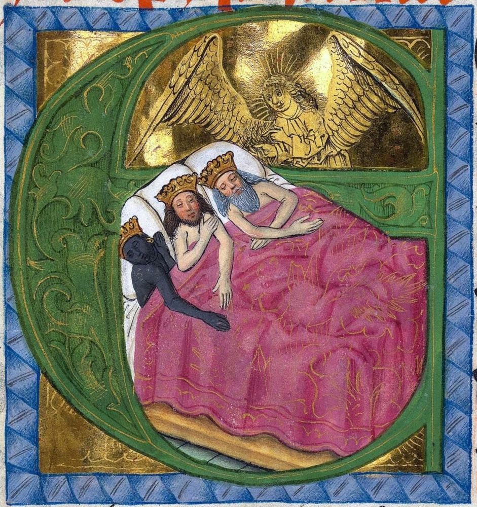 Three kings sleep inside the letter E
BnF Latin 7586; Isidorus Hispalensis, Etymologiarum libri XX; 11th century; France; f.45r (Bibliothèque nationale de France)