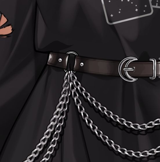 closeup of a belt and shirt