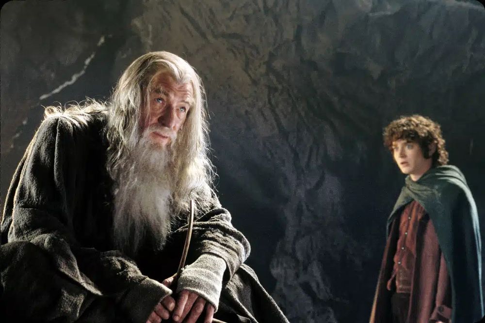 Gandalf and Frodo in Moria.