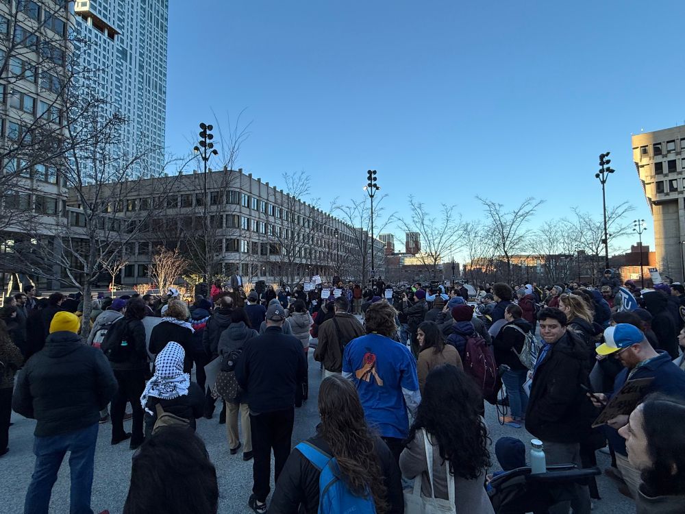 A crowd of protesters.