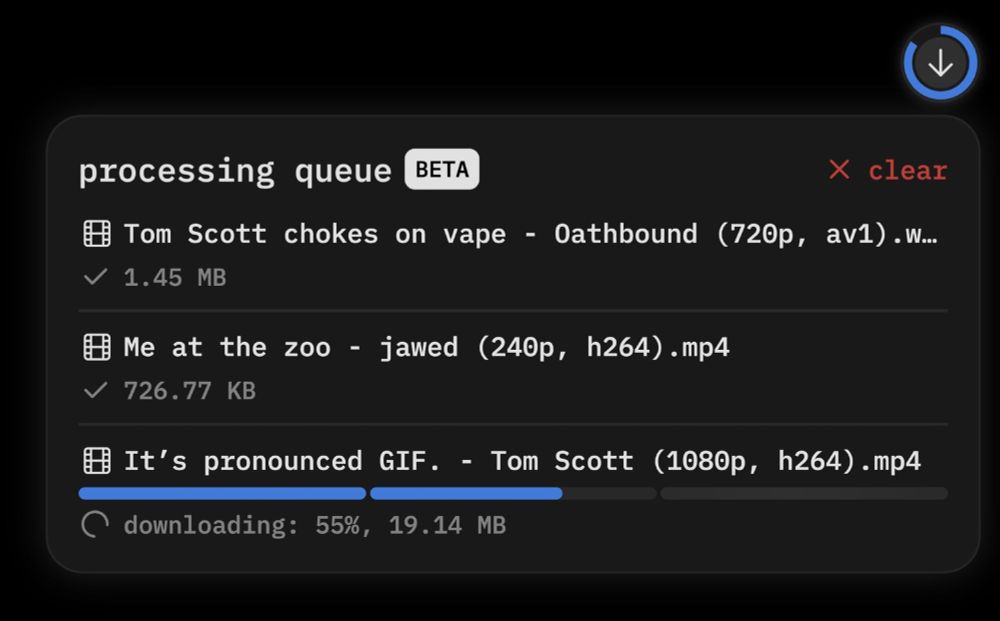 screenshot of cobalt's processing queue with 3 tasks visible. 2 of them are complete, one of them is ongoing.