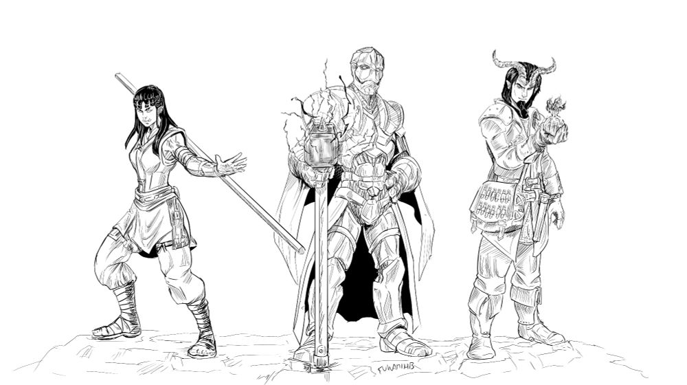 Black and white illustrated picture of a fantasy adventuring party.

Some art from this publication was sourced from the collection Chamomile Has Illustrations. The art from Chamomile Has Illustrations is released under a Creative Commons Attribution 4.0 International License. The following artists have contributed to the pack:

Fukamihb: https://www.fiverr.com/fukamihb

The art from Chamomile Has Illustrations was originally commissioned for the tabletop RPG Dark Lord: https://www.drivethrurpg.com/product/347930/Dark-Lord

You can discuss the art included at Chamomile's Discord: https://discord.gg/25hmzuX