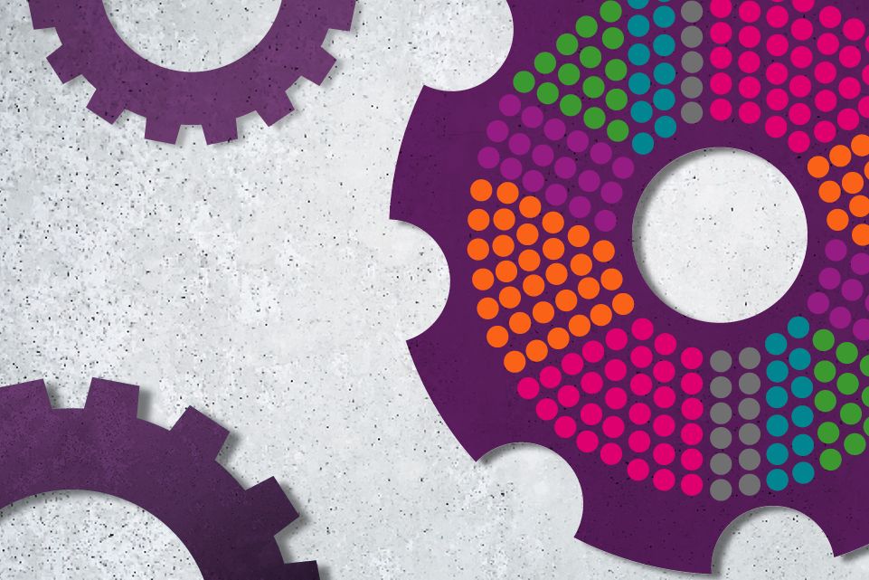 Multicoloured cogs