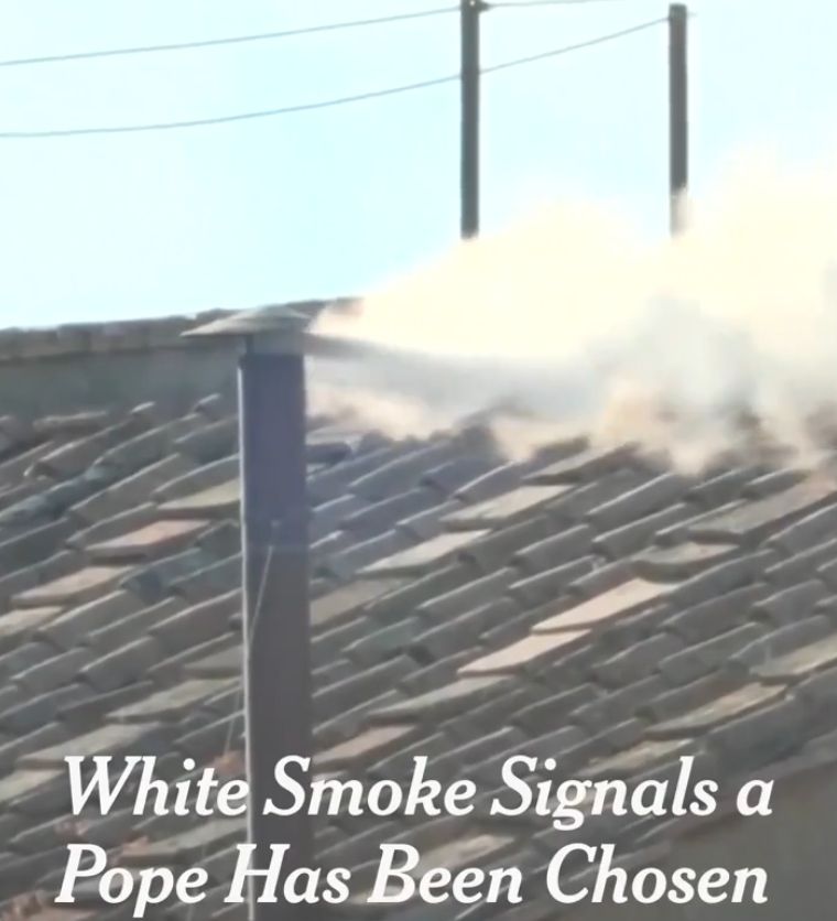 White Smoke Signals a New Pope Has Been Chosen