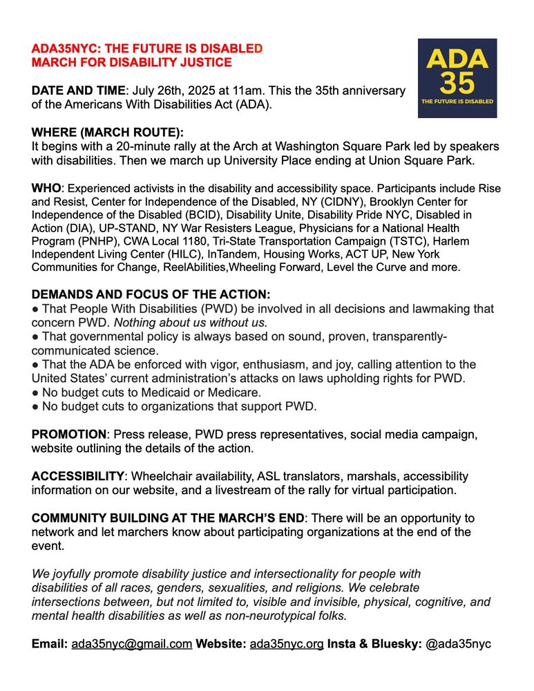 Details of who, what, where and why we march