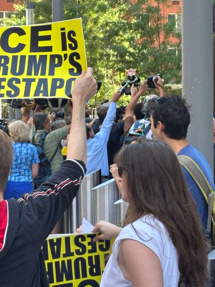 Protesters at ICE headquarters, NYC