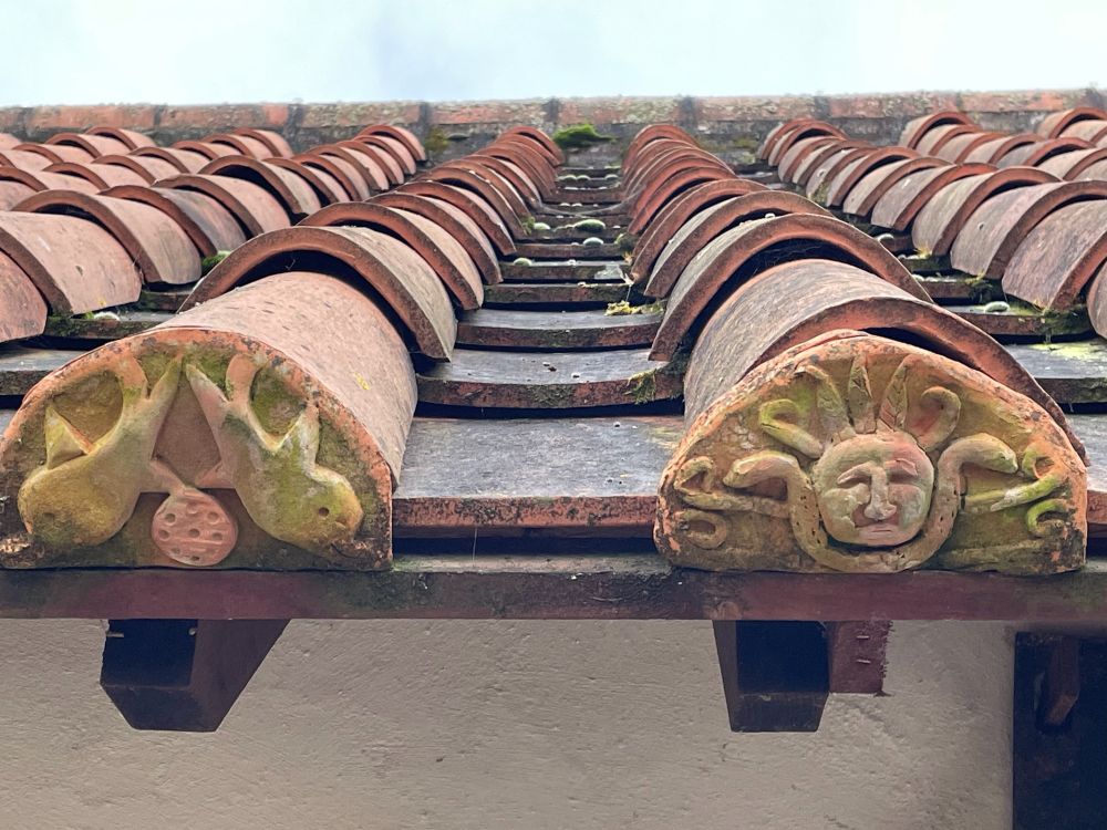Similar plaques in situ on a replica Roman building at Avalon Archaeology, Somerset.