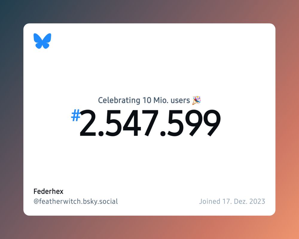 Celebrating 10 Mio users
#2.547.599