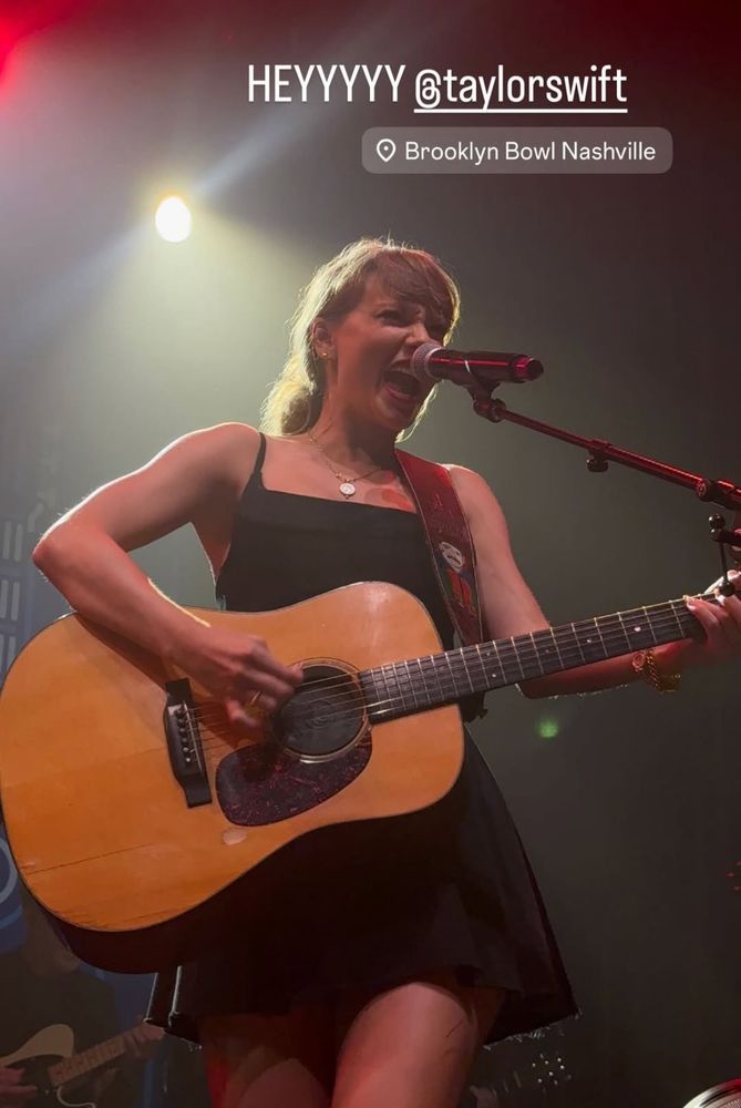 Taylor Swift performing at the TEU concert in nashville