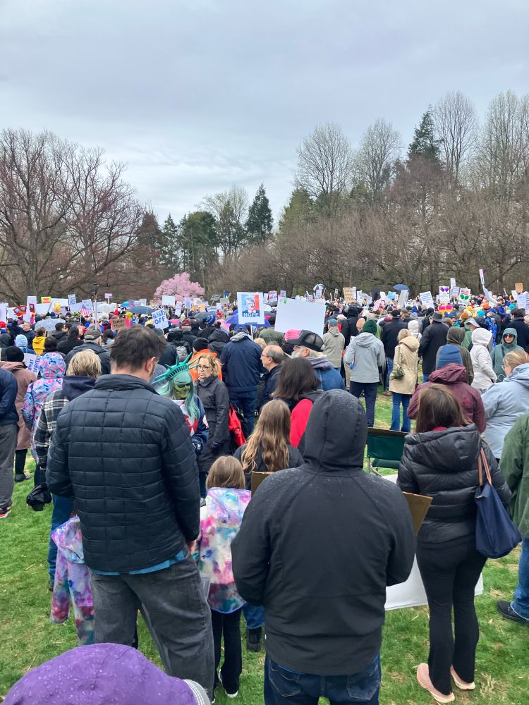 Hands off protesters in Montclair, New Jersey