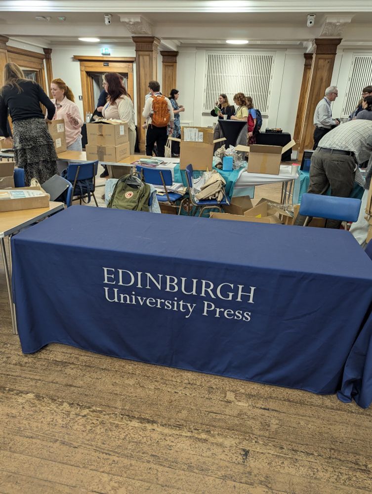 An empty Edinburgh University Press table