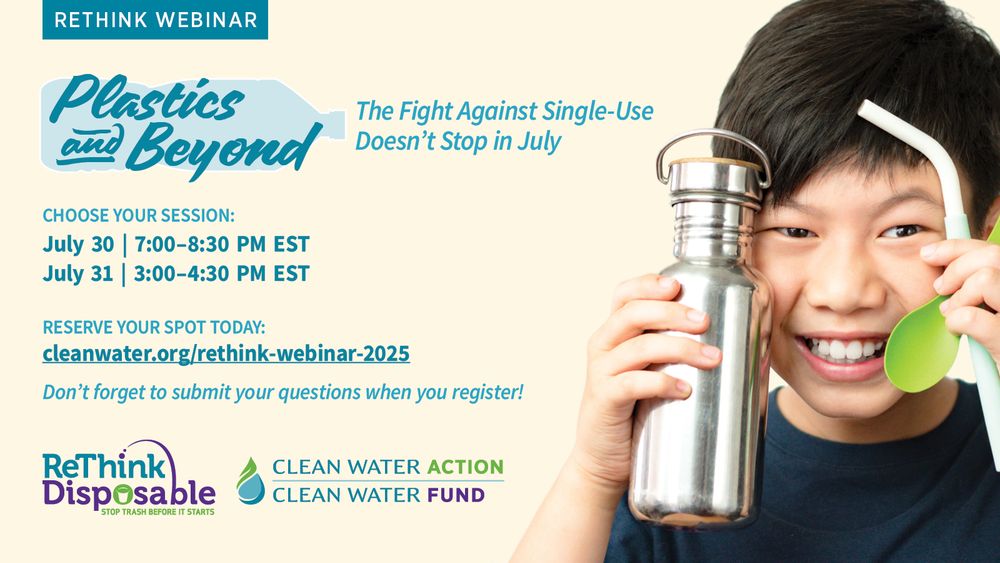 Plastics and Beyond: The Fight Against Single-Use Doesn't Stop in July. July 30 at 7 PM EST and July 31 at 3 PM EST. Don't forget to submit your questions when you register!