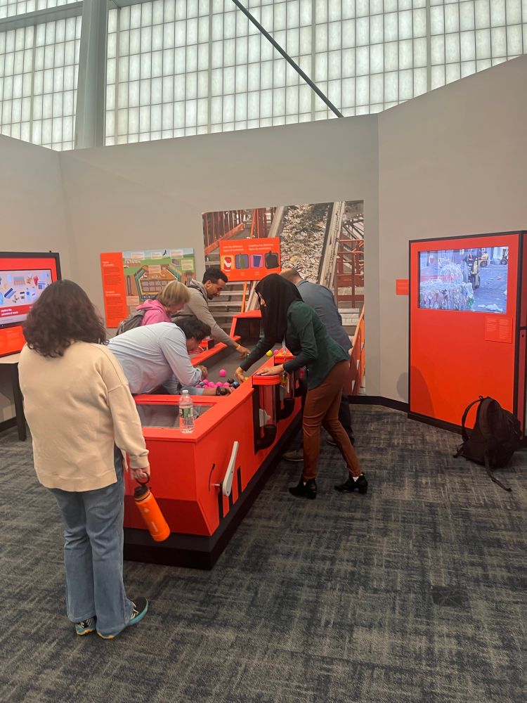 Interactive recycling sorting at the City Works exhibit.  