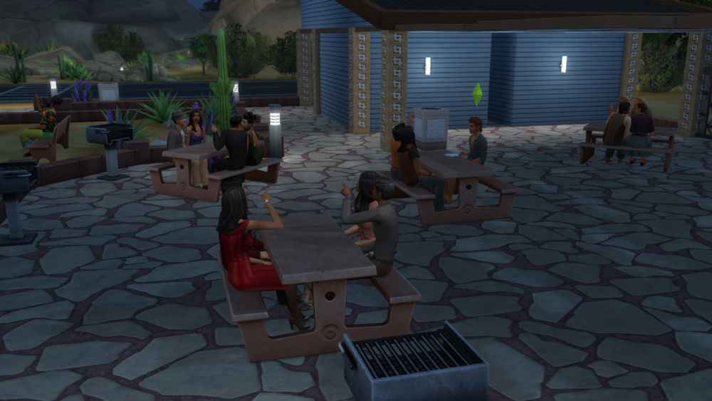 my single sim eating a tofu dog surrounded by couples who all happen to be stargazing at the same time in the same park.