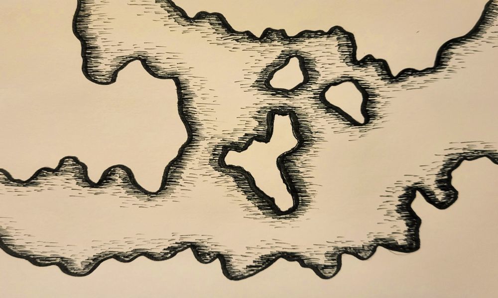 Carte de fantasy vide faite au crayon feutre