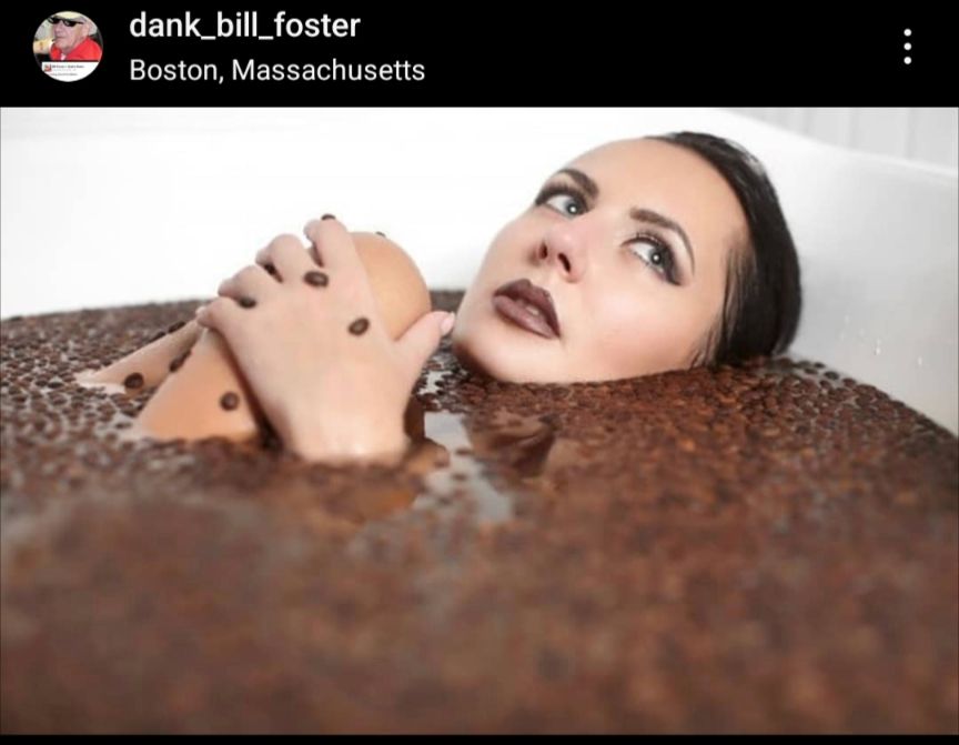 taking a bath in beans