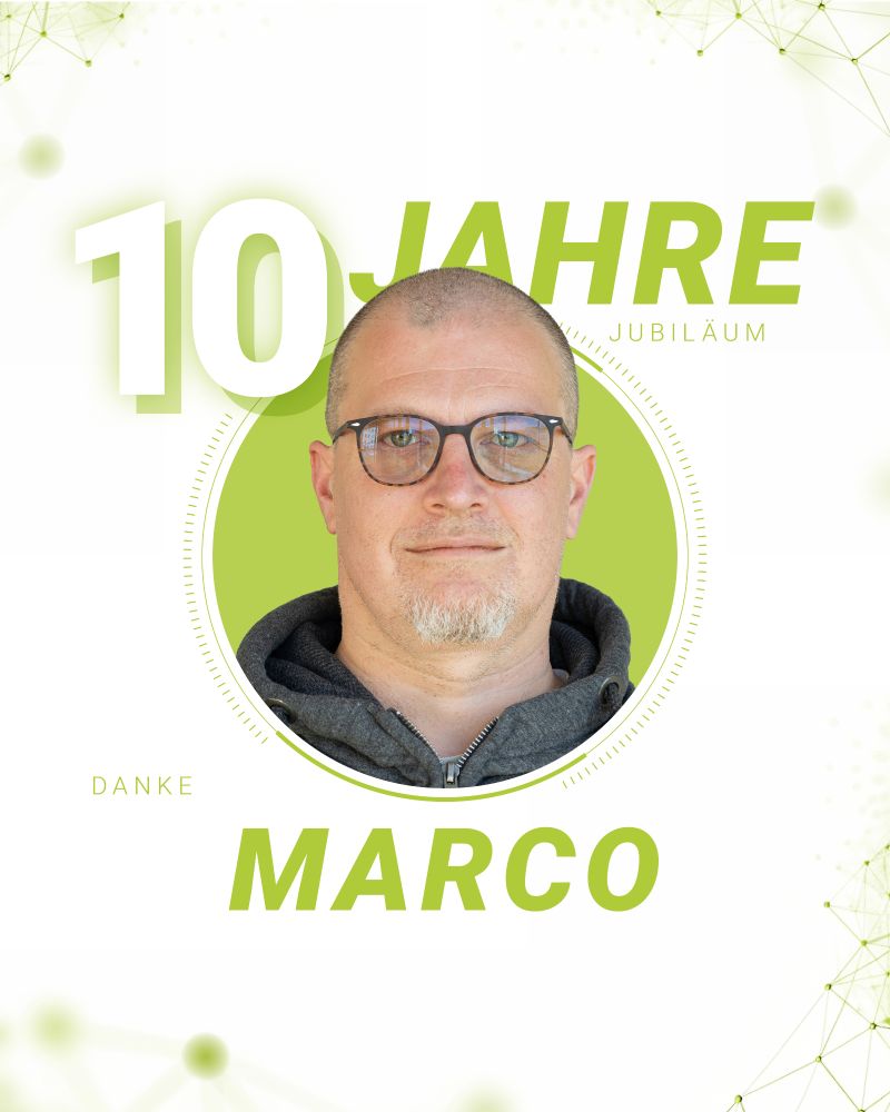 Marco, 10 Jahre bei virtual7, Jubiläum