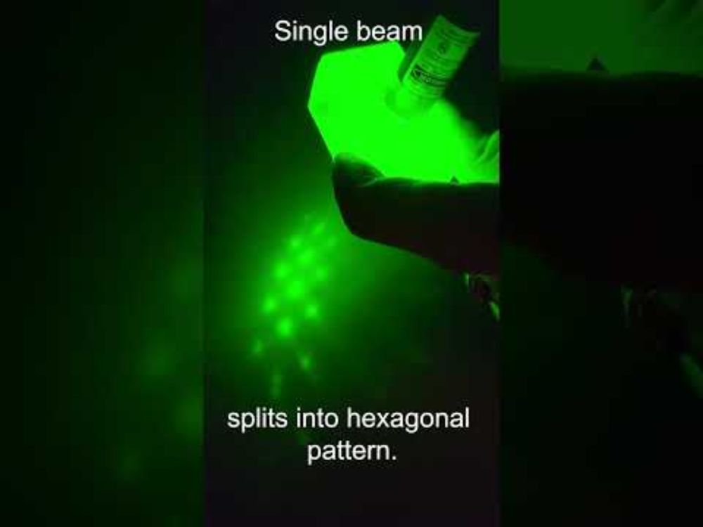 Laser pointer through optical calcite