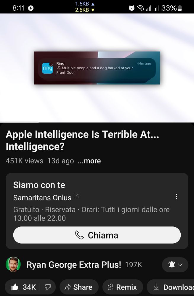 YouTube added a suicide hotline under the comedy video.