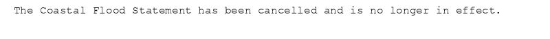 The Coastal Flood Statement has been cancelled and is no longer in effect.