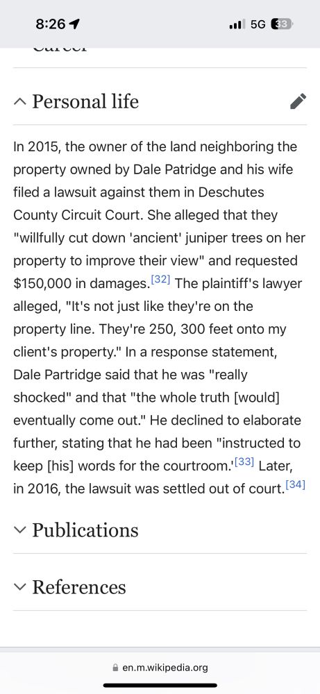 A screenshot of the Wikipedia entry