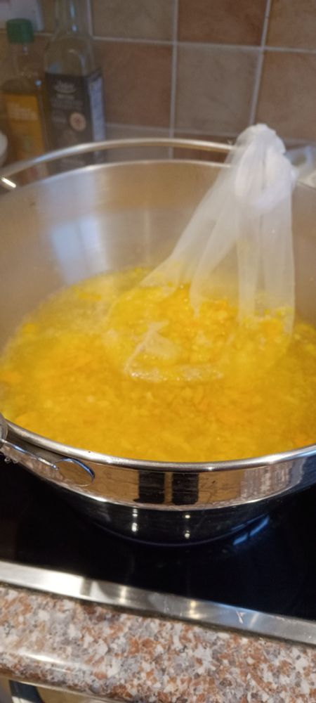 Marmalade pan on the stove