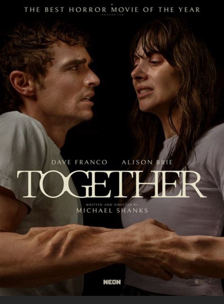 Together poster. Dave Franco & Alison Brie’s arms fusing together. 