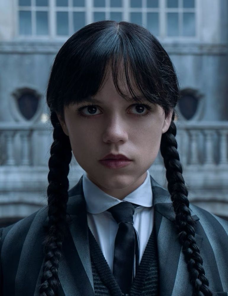 Jenna Ortega as Wednesday. 
