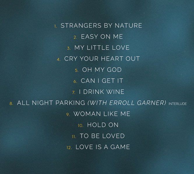 Tracklist for Adele’s fourth studio album titled ‘30.’