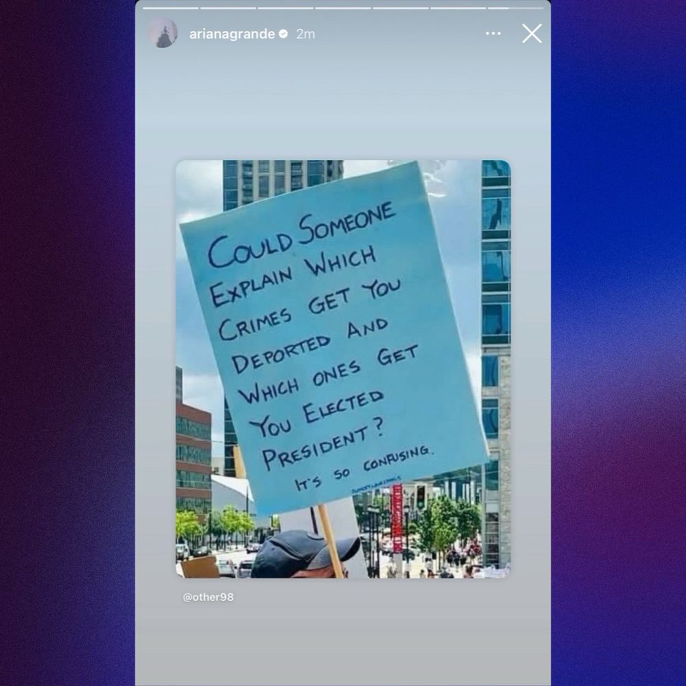Post:

“Could someone explain which crimes get you deported and which ones get you elected President? It’s so confusing.”